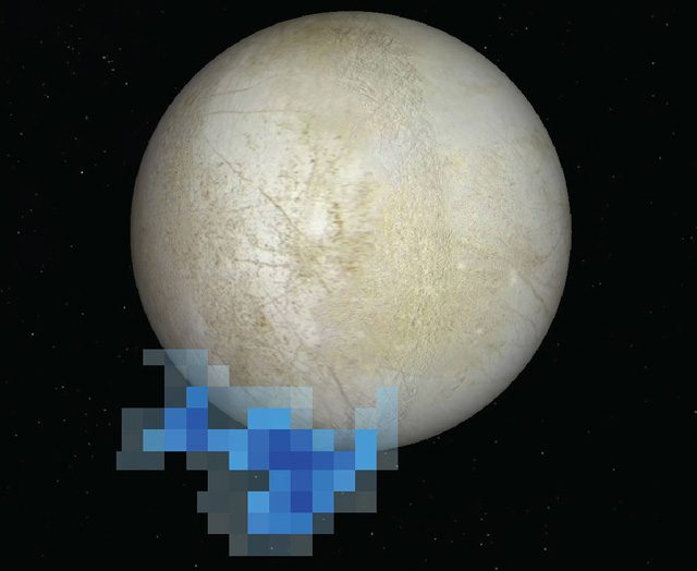 L’area in cui sono stati rilevati i getti di vapore da Hubble