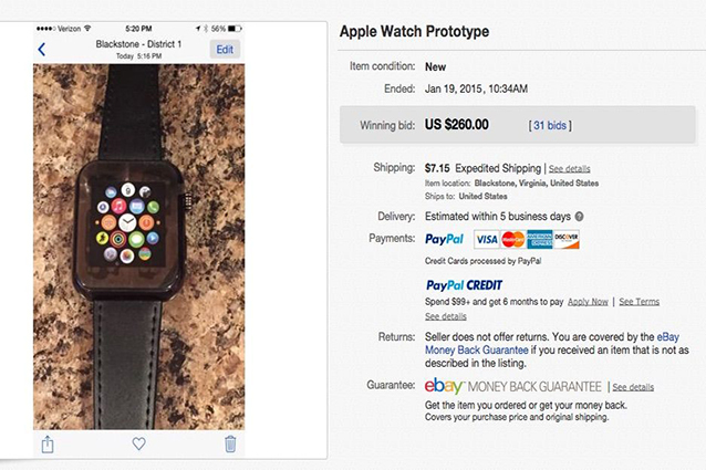 Apple Watch, un prototipo all'asta su eBay: forse un clone cinese