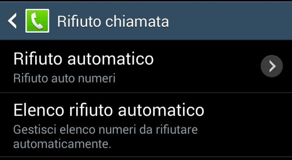 Cliccare su rifiuto automatico e aggiungere i numeri da bloccare.