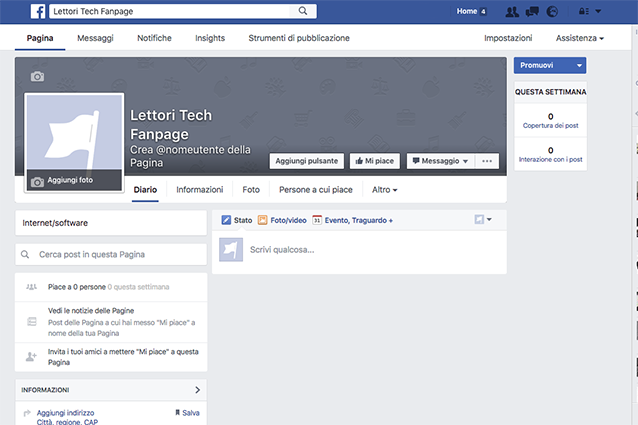 Come creare una pagina su Facebook: la visualizzazione del diario
