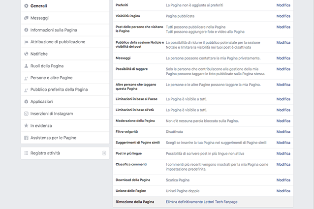 Come eliminare una pagina Facebook