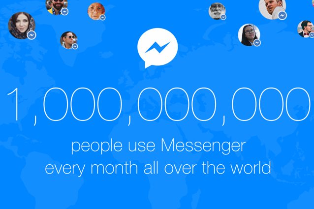Facebook Messenger raggiunge il traguardo di 1 miliardo di utenti attivi