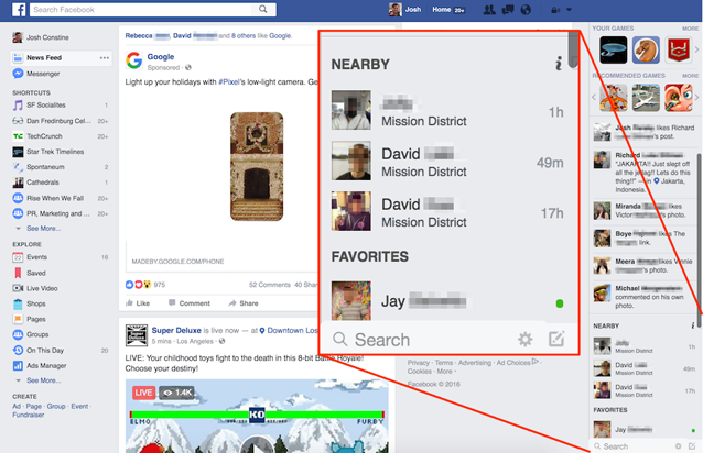 Facebook Find Friends Nearby