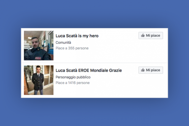 Luca Scatà, decine di pagine Facebook per l'agente che ha fermato il terrorista: molte sono spam