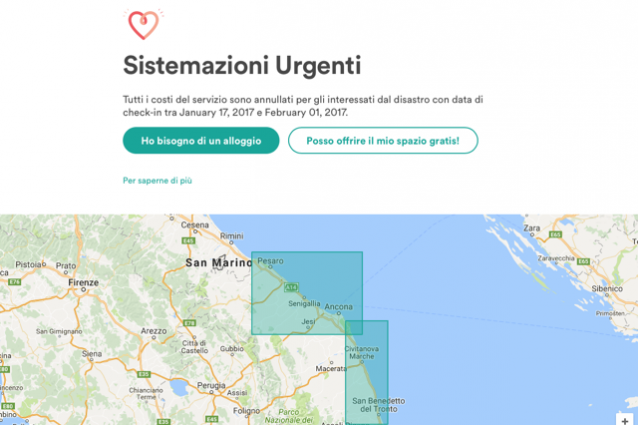 Terremoto, Airbnb attiva lo strumento per offrire ospitalità gratuita