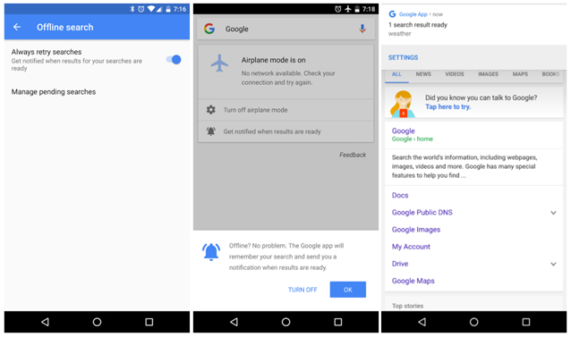 Ricerche offline su Google per Android