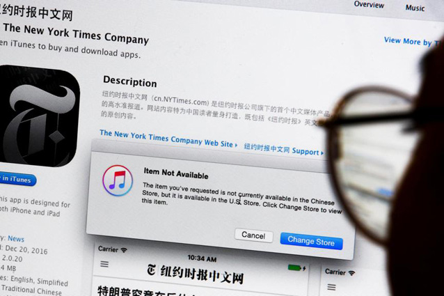 Apple rimuove l'app del New York Times in Cina: "Viola le leggi locali"