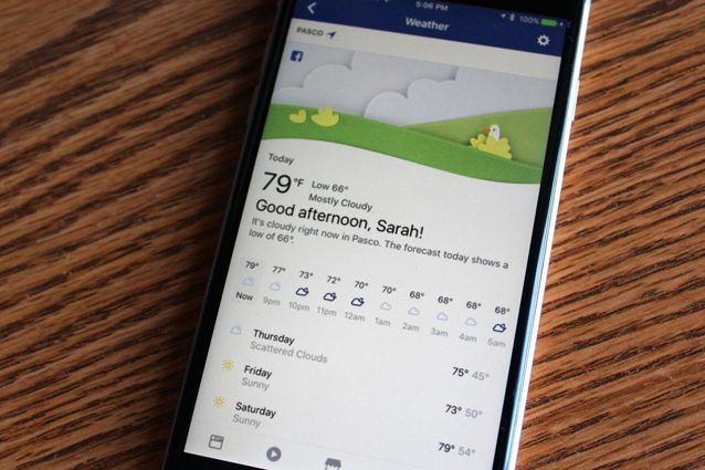 Facebook introduce una nuova sezione dedicata alle previsioni meteo