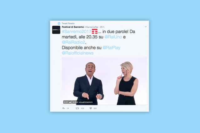 Sanremo, l'hashtag (sponsorizzato) su Twitter mostra il logo di Tim: è polemica