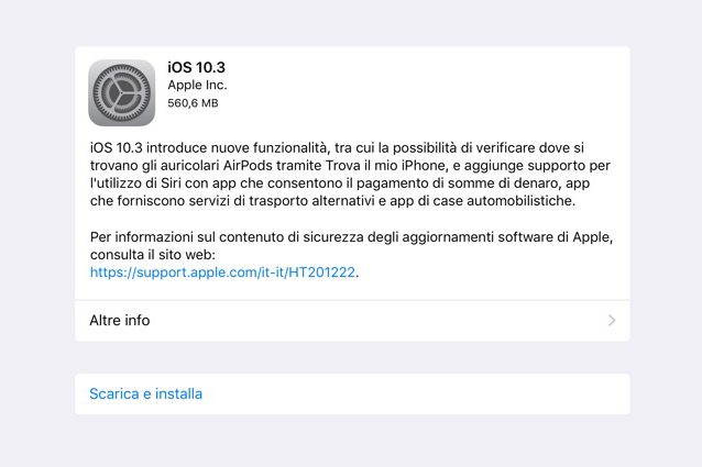iOS 10.3 disponibile per il download su iPhone e iPad: tutte le novità