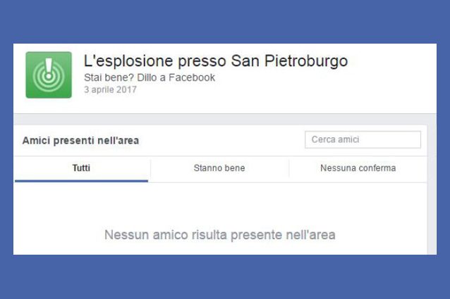 Attentato a San Pietroburgo, Facebook attiva il Safety Check