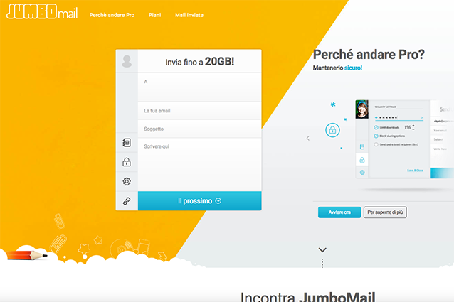Homepage di JumboMail.