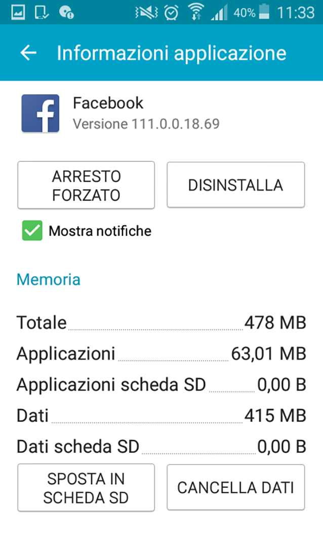 Disinstallare le app inutili da smartphone Android.