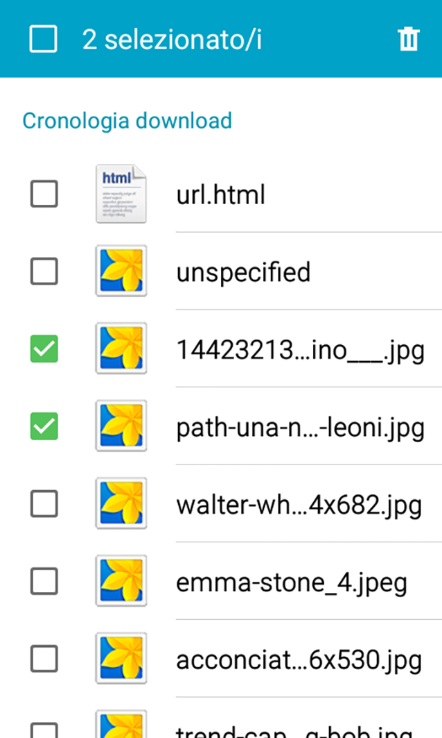 Come eliminare i documenti scaricati su Android.