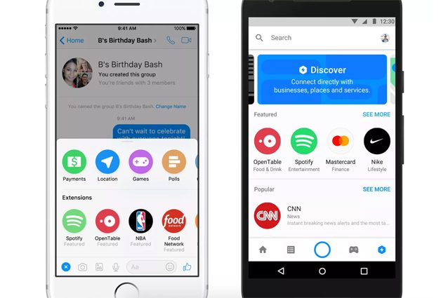 Le estensioni di Messenger portano servizi, musica e bot nelle chat: tutte le novità