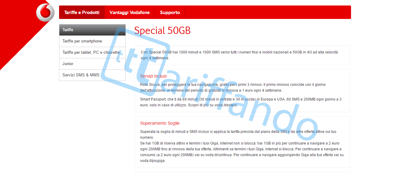 Vodafone Special 50GB