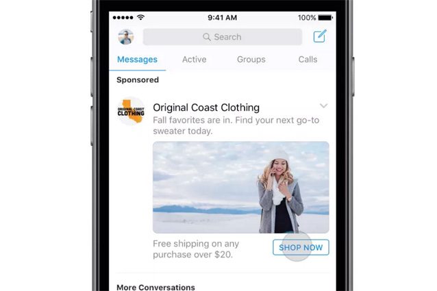 Facebook, in arrivo la pubblicità su Messenger