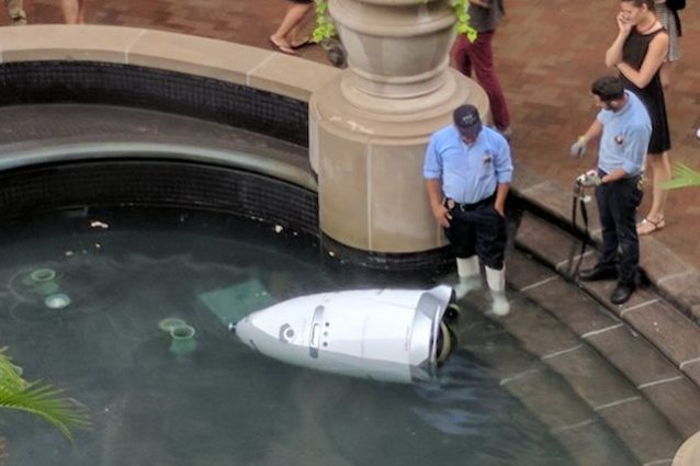 Un robot poliziotto è "annegato" in una fontana: scoppia l'ironia sul web