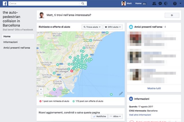 Attentato a Barcellona, il Safety Check di Facebook è attivo