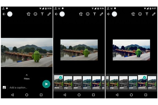 WhatsApp, in arrivo un nuovo aggiornamento per Android: tra le novità i filtri per le foto