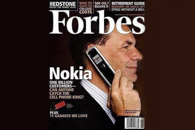 Questa copertina di Forbes del 2007 ci ricorda che nessuna azienda è invincibile