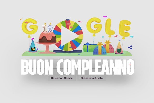 Ruota della fortuna per il compleanno di Google: il Doodle di oggi per i 19 anni di Big G