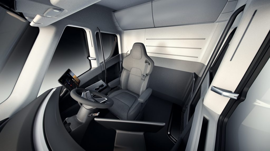 Gli interni del Tesla Semi Truck
