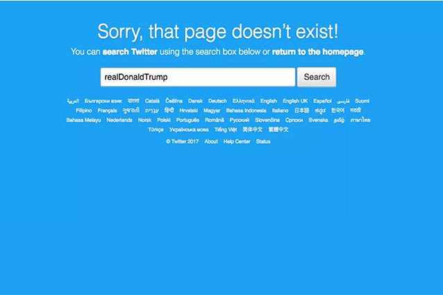 donald trump twitter account-inesistente