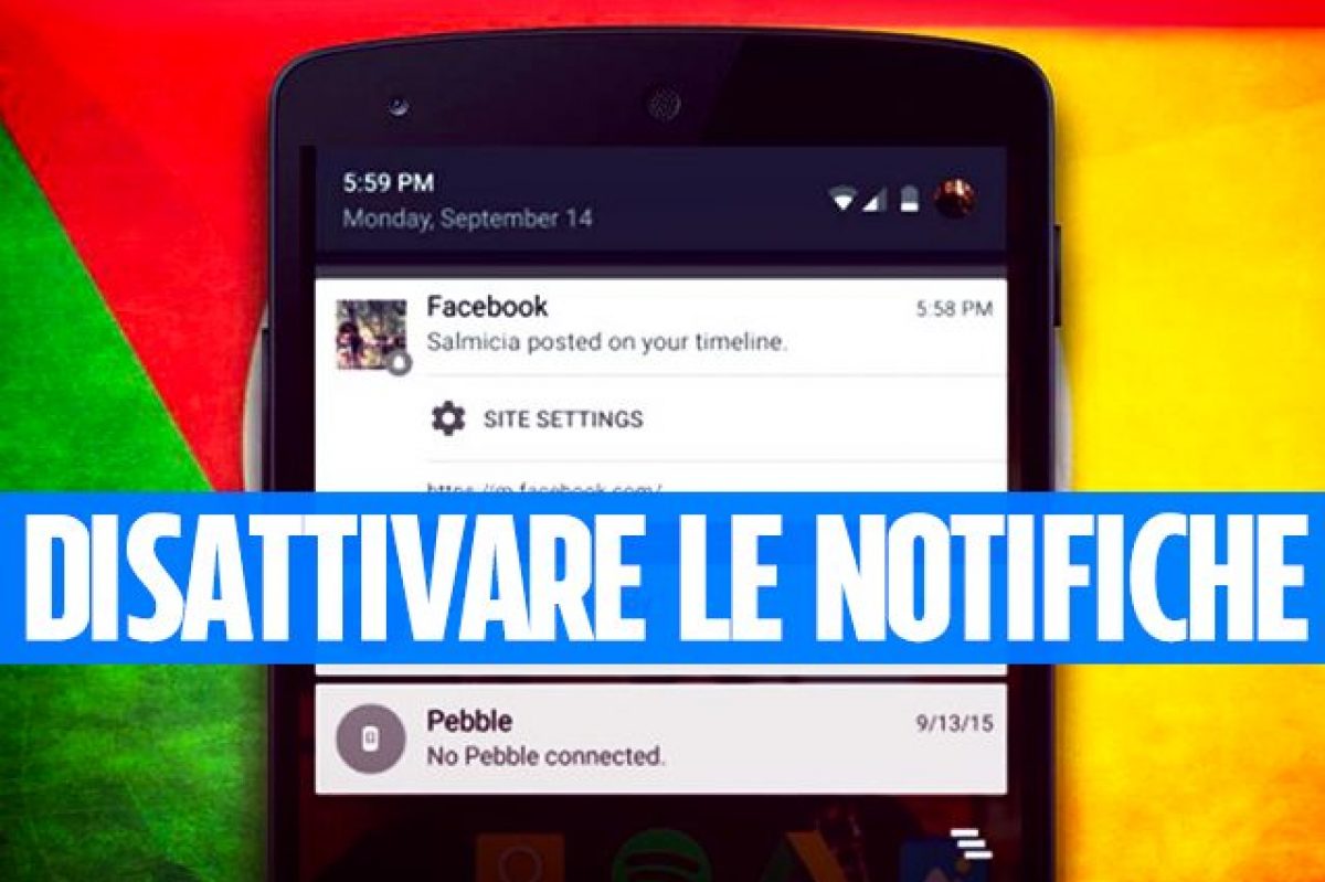 TOGLIERE NOTIFICA BATTERIA SCARICARE