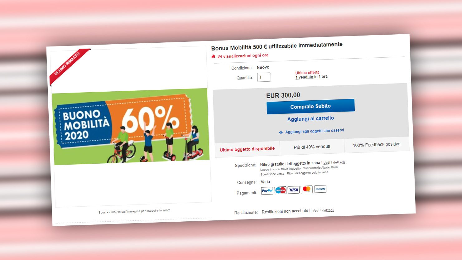Parte la truffa del bonus mobilità: i buoni sono in vendita su eBay, ma  valgono zero