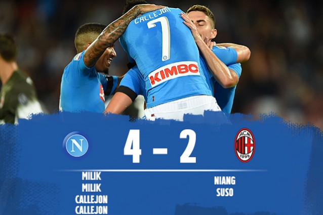 Napoli batte Milan 4-2