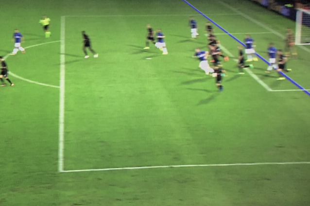 Annullato un gol regolare a Barreto