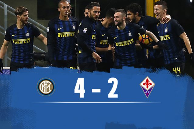 Inter batte Fiorentina 4-2