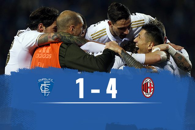 Poker del Milan, Montella a -4 dalla Juve
