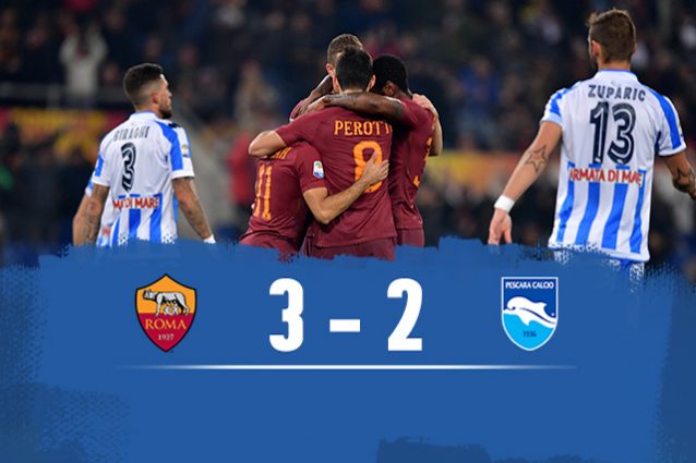 Roma batte Pescara 3-2