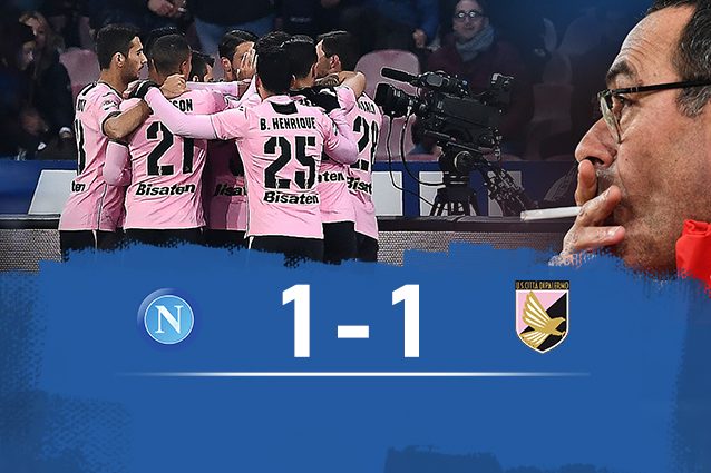 Napoli-Palermo 1-1, sorpresa al San Paolo