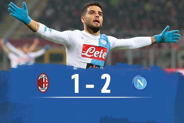 Il Napoli vince 2-1 a San Siro