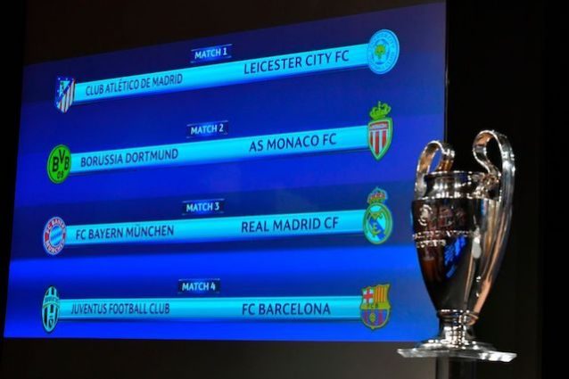Gli accoppiamenti dei quarti di finale di Champions. Tutte le date