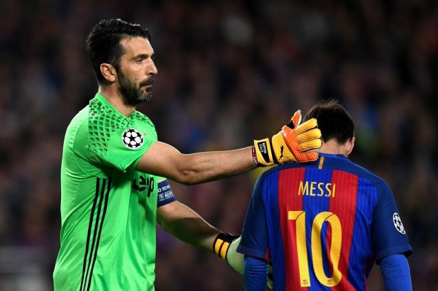 Buffon, buffetto a Messi sconsolato. Gigi e la difesa sono un bunker