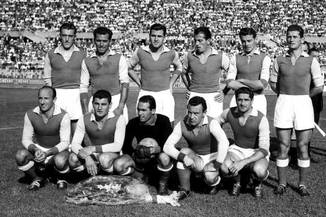 Una formazione della Spal degli anni Cinquanta