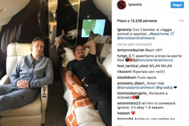 Abate con Zlatan, i tifosi: "Capitano, riportaci Ibra. E' forte anche su una gamba sola"