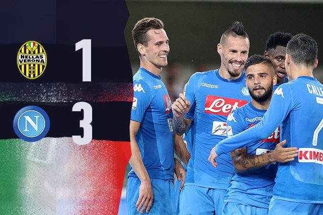 Il Napoli sfata il tabù, buona la prima a Verona: 3-1 all'Hellas
