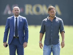 Roma, Totti a Trigoria con Monchi: per l'ex capitano primo giorno da dirigente
