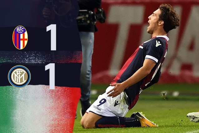Verdi ferma la corsa dell’Inter: a Bologna finisce 1-1