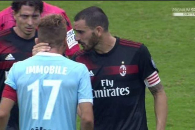 Bonucci rimprovera Immobile dopo Lazio–Milan
