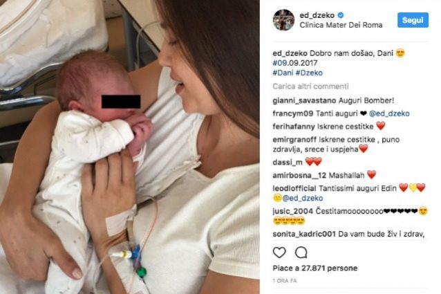 Dzeko di nuovo papà, è nato un maschietto: "Benvenuto Dani"
