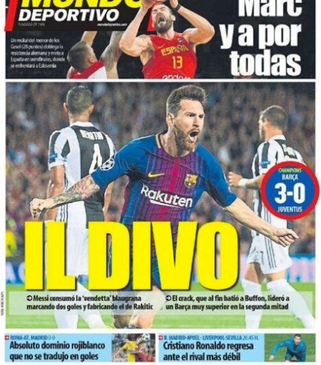 La copertina del Mundo Deportivo dedicata a Messi