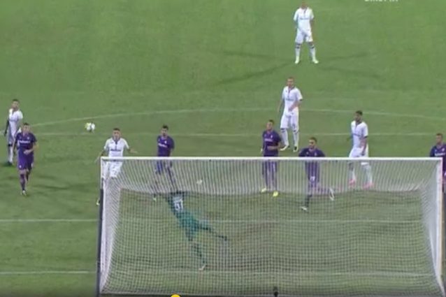 Punizione di Ilicic, pericolo per Sportiello