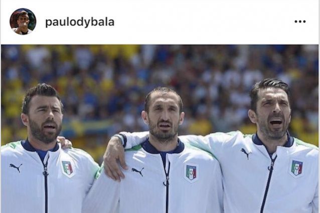 Dybala rincuora su Instagram Buffon, Chiellini e Barzagli