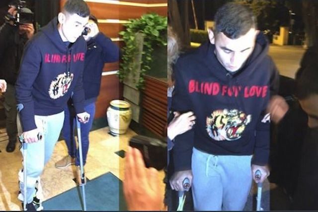 Ghoulam all’uscita da Villa Stuart.